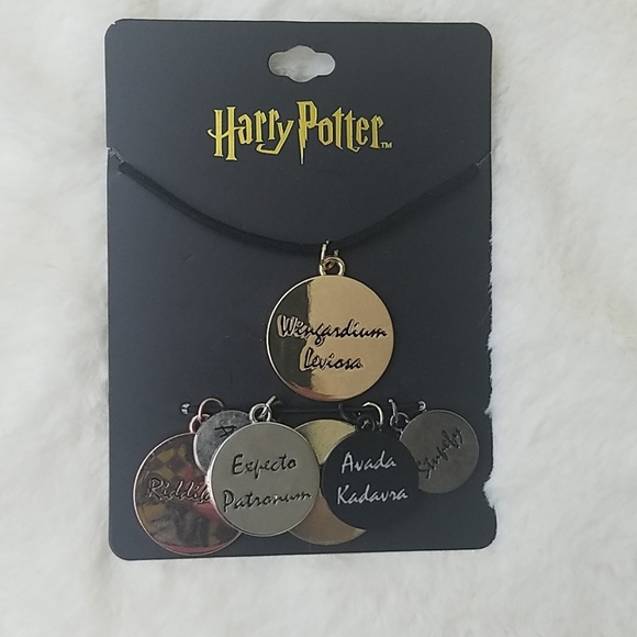 Bioworld Jewelry - Harry Potter Spells Necklace With Multiple Charms